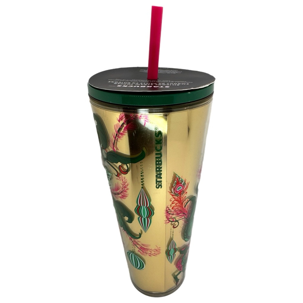 Starbucks Holiday 2024 Reindeer Peacock Tumbler Venti New w/ Defect No Topper
